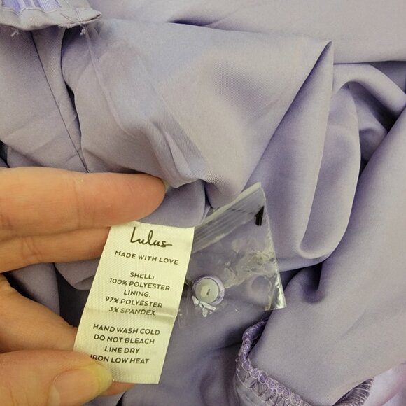 Lulus Perfectly Sleek Lavender Satin Halter Slip Midi Dress, #2302171, Sz M, $40 - Picture 13 of 14